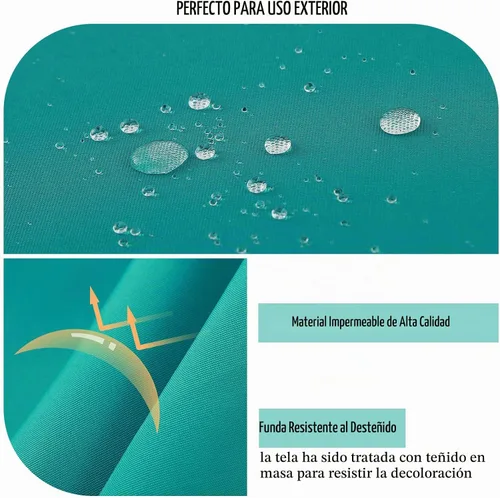 Vista 5 de idee-home Juego de 2 cojines para sillas de exterior, cojines de asiento impermeables para muebles de patio, almohadilla de repuesto para silla Un