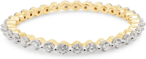 Vista 3 de SAVEARTH DIAMONDS Anillo de compromiso apilable de 12 ct t.w de diamante de moissanita de eternidad completa y de corte redondo en oro de 14