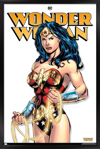 Vista 8 de Trends International DC Comics Wonder Woman - Póster de pared, 22.4 pulgadas de largo x 14.7 pulgadas, versión enmarcada de madera de granero