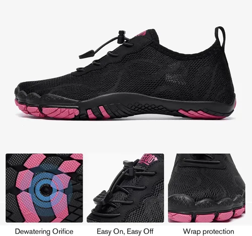Vista 4 de HIITAVE - Zapatos de agua minimalistas para mujer, de secado rápido, para hacer natación, bucear, surfear, hacer deportes acuáticos, ir a