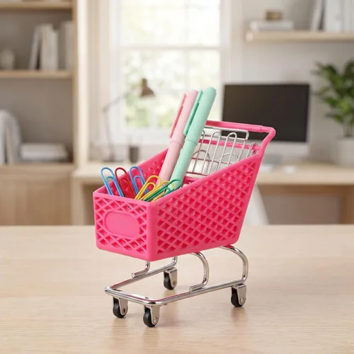 Vista 6 de DOITOOL - Carrito de compras mini de color aleatorio de 14 cm de altura, de hierro forjado, para almacenamiento de muñecas, suministros