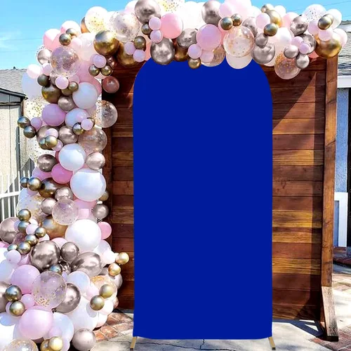 Vista 4 de FOTSHARER Cubierta de arco de boda, cubierta de arco azul real, 2.6 x 6 pies, cubierta de arco ajustable de elastano, tela de telón de fondo
