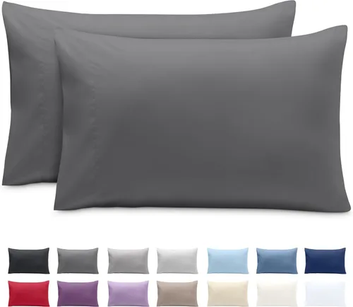 Vista 42 de Bare Home Juego de 2 fundas de almohada de microfibra de tamaño estándar, fundas de almohada refrescantes, doble cepillado, fácil cuidado, cierre
