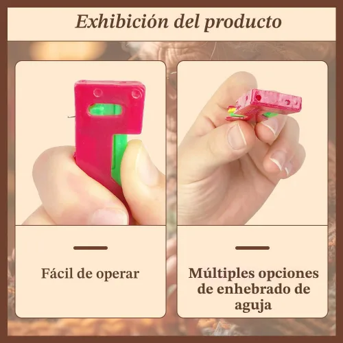 Vista 2 de 2024 nuevos enheaderos de agujas de plástico, enheador automático de agujas, utilizado para enhebrar rápidamente el hilo en el agujero de la aguja