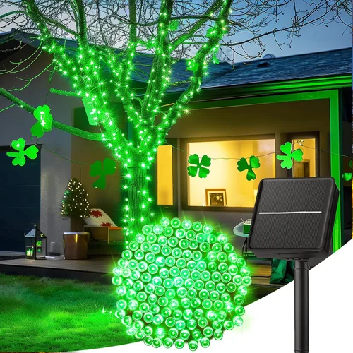Vista 28 de Minetom Luces de Cadena Solares para Exteriores, 40 pies, 100 Luces LED de Cadena Alimentadas por Energía Solar con 8 Modos de Iluminación, Luces