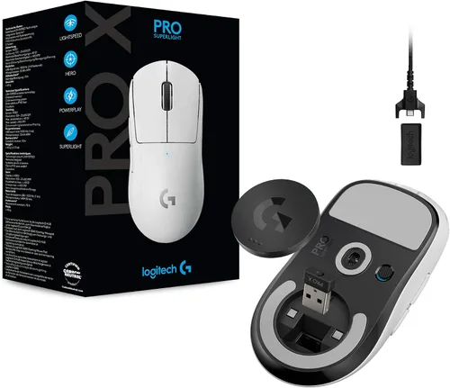 Vista 10 de Logitech G PRO X SUPERLIGHT - Mouse inalámbrico para juegos, ultraligero, sensor HERO 25K, 25,600 DPI, 5 botones programables, larga duración