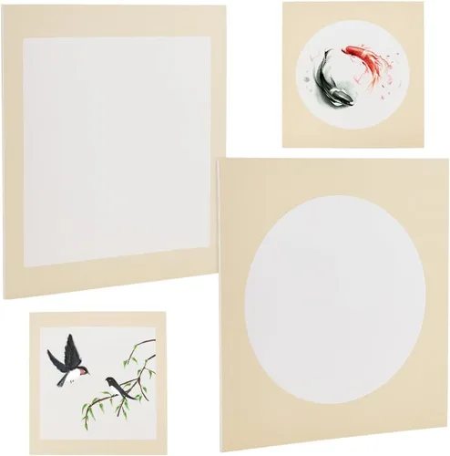 Vista 9 de PH PandaHall 20 hojas de papel Shikishi premontado, papel Xuan crudo, tablero de caligrafía china, suministros de papel de arroz para dibujar