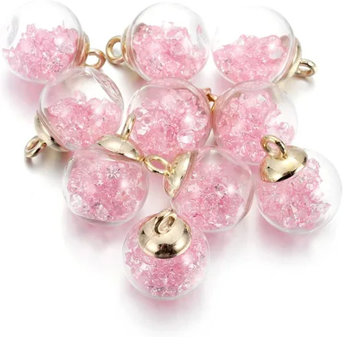 Vista 12 de 10 unids/lote de 0.630 in transparente bola de cristal encantos estrella lentejuelas colgantes para DIY pendientes collar joyería fabricación