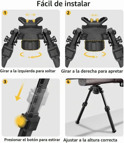 Vista 5 de CVLIFE Sling Stud Bipod Sling Montaje Bípode Montaje Montaje Giratorio Negro