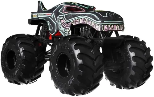 Vista 2 de Hot Wheels Monster Trucks - Mega Wrex de neón fundido a presión a presión a escala 1:24
