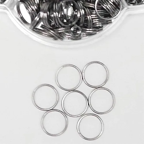 Vista 3 de Chenkou Craft 1310 piezas en caja, 7 tamaños divididos de doble bucle, anillos de salto y anillo de joyería de llavero de 0.157 in a 0.472 in con 1