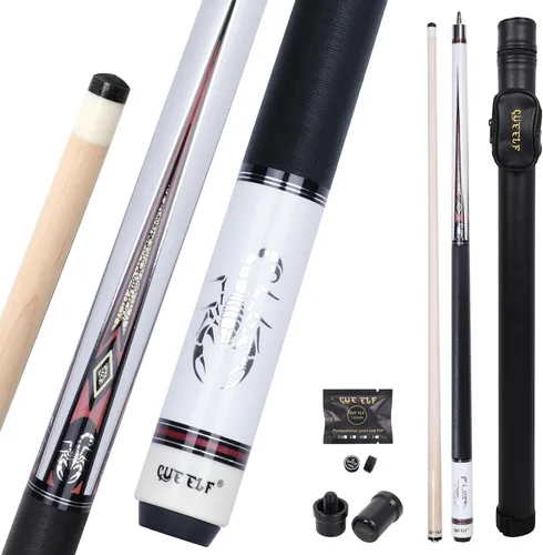 Vista 12 de CUEELF Scorpion Pool Cue Pro Taper Low Deflection Shaft 12.5mm Tip Negro