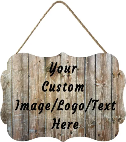 Vista 10 de Letrero de bienvenida de madera personalizado para puerta delantera, letrero personalizado para el hogar, decoración de puerta con imagen/texto COL-7