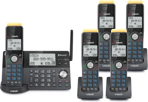 Vista 16 de VTech IS8128-11 - Teléfono inalámbrico DECT 6.0 de alcance superlargo para el hogar con contestador automático, alcance de hasta 2300 pies, bloqueo