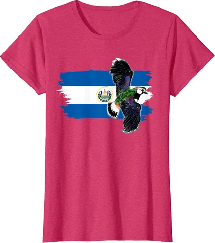 Vista 8 de Camiseta con la bandera de El Salvador, mapa de El Salvador, camiseta de Salvador para mujer, Negro