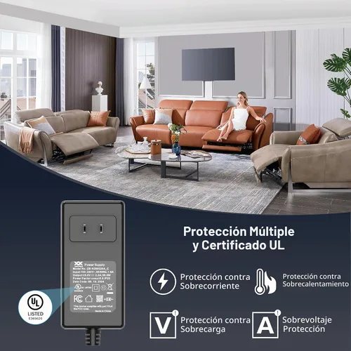 Vista 3 de Fuente de alimentación reclinable de energía MineCtrl, modelo ZB-H290020A-C Adaptador AC/DC