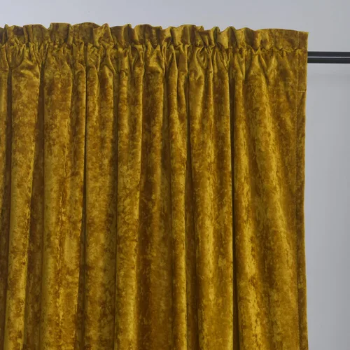 Vista 3 de Cortinas de Terciopelo Chartreuse Aplastado de Lujo Juego de 2 Paneles - 84 pulgadas de Largo para Oscurecer la Habitación Cortinas de Terciopelo