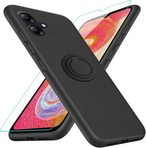 Vista 10 de Para Ulefone Note 16 Pro Funda De Teléfono Con Protector De Pantalla De Vidrio, Soporte De Anillo Giratorio De 360 ° Soporte Magnético De Silicona