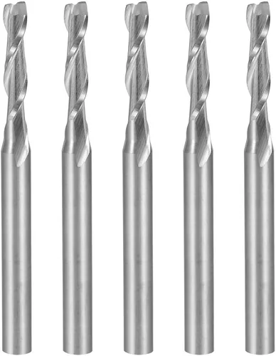 Vista 9 de uxcell 5 unids 1/8 "vástago 0.059 in x 0.236 in carburo End Mill CNC Router Bits 2 Flauta Fresa Bit para acrílico PVC MDF Madera