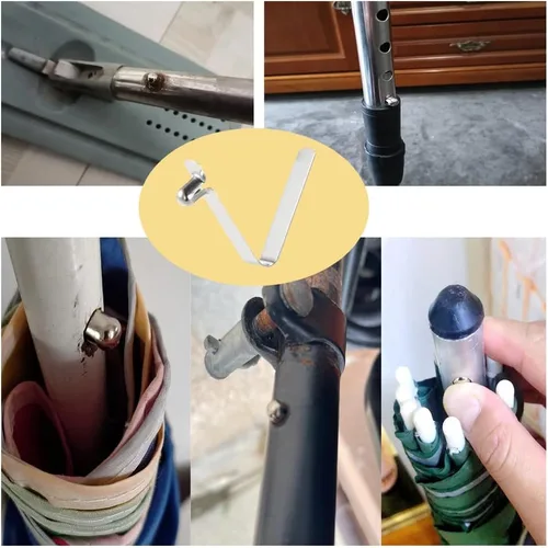 Vista 5 de Paquete de 10 clips de resorte de remo para kayak, longitud de repuesto, botón ajustable, pasador de bloqueo a presión para paletas de SUP, poste