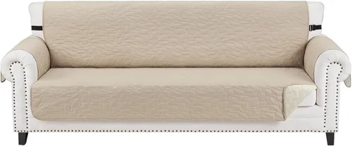 Vista 25 de CUCRAF Funda acolchada antideslizante para sofá, resistente al agua, protector de muebles para sofá de 1 cojín, apto para mascotas, funda de sofá