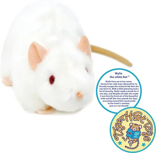 Vista 4 de TigerHart Wylie la rata blanca - animal de peluche de 7 pulgadas