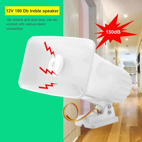 Vista 5 de lyrlody 150 DB DC 12V Dual Alarm Siren, Loud High with ABS Fireproof Housing for Home Security Burglar Alarm System