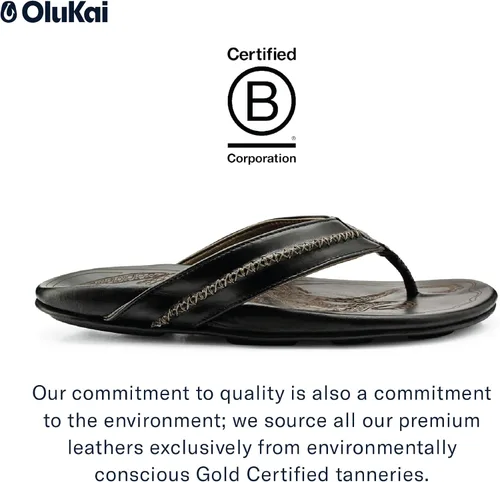 Vista 3 de OLUKAI Men's Mea Ola Leather Beach Sandals