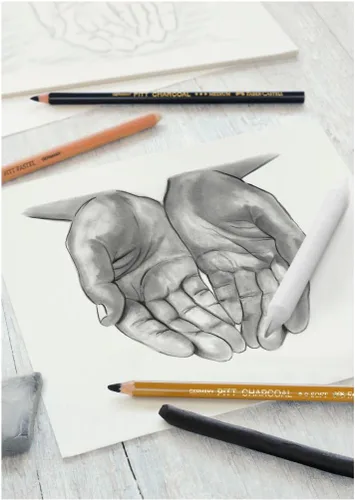 Vista 3 de Faber-Castell Juego de bocetos de carbón - Juego de 7 piezas de suministros de arte de carbón y pastel