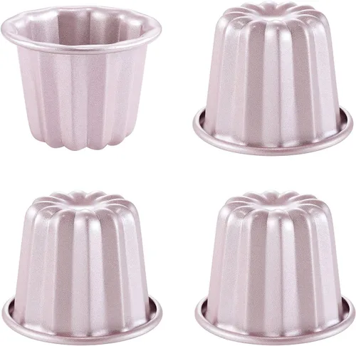 Vista 15 de CHEFMADE Molde de Pastel Canelé, Molde de 6.6 cm Antiadherente para Magdalenas y Cupcakes para Hornear al Horno (Oro Champán)