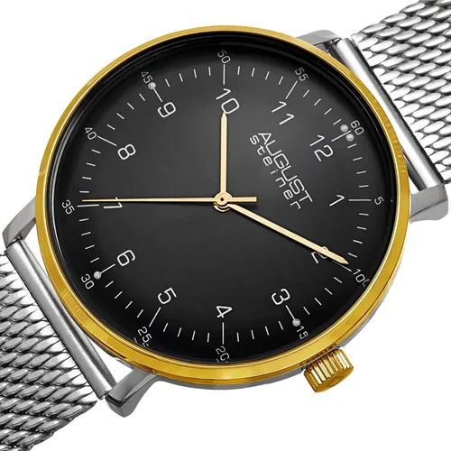 Vista 2 de August Steiner AS8091 - Reloj clásico para hombre, movimiento de cuarzo suizo en malla