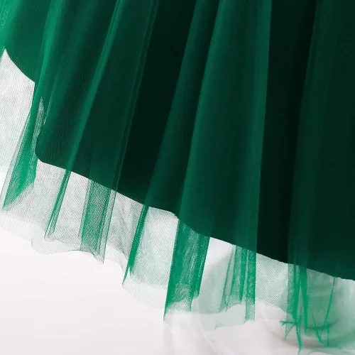 Vista 8 de LIVFME Vestidos de niña con flores, vestidos de fiesta para cumpleaños, bodas, desfiles, encaje, acampanado, tutú de tul, vestido para niños pequeños