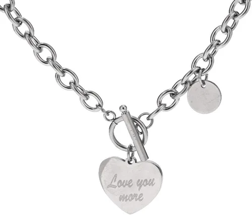 Vista 2 de Collar de corazón y pulsera de corazón para mujer, conjunto de joyería de cadena de palanca