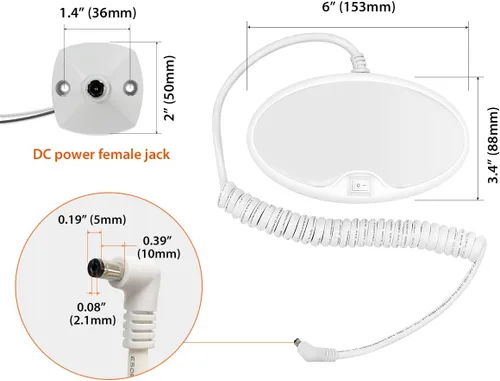 Vista 6 de Dream lighting Luz de litera portátil para caravana emergente (Pop up Camper) de 12 voltios, lámpara de techo interior para RV con enchufe