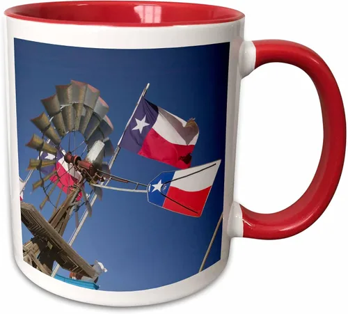 Vista 10 de 3dRose TEXAS, Panhandle Amarillo Old Water Pump, Banderas, US44 WBI0069 - Walter Bibikow - Taza negra de dos tonos de 11 onzas