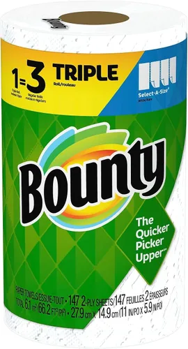 Vista 15 de Bounty Select-a-Size - Toallas de papel, color blanco, 12 rollos (paquete de 1)