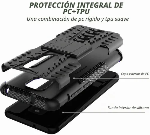 Vista 4 de Yiakeng - Funda para Moto G Play 2021, funda para Moto G Play con protector de pantalla HD, protector de silicona a prueba de golpes con función