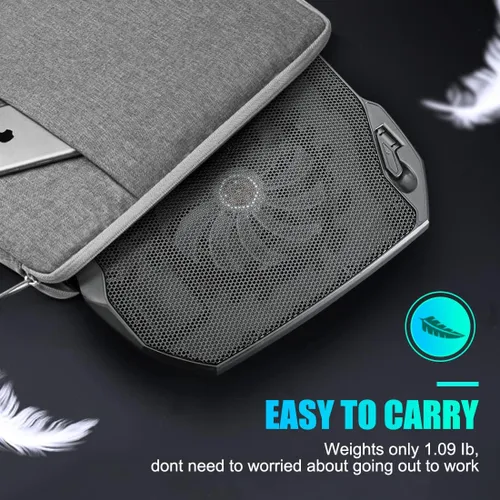 Vista 6 de LIANGSTAR Almohadilla de enfriamiento para laptop, enfriador de laptop para juegos con 2 ventiladores grandes silenciosos, cambio de luz RGB de 7