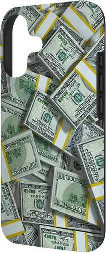 Vista 2 de Pile Money Finance Currency 100 Dollar Stacks Bill s Success Case para iPhone 17