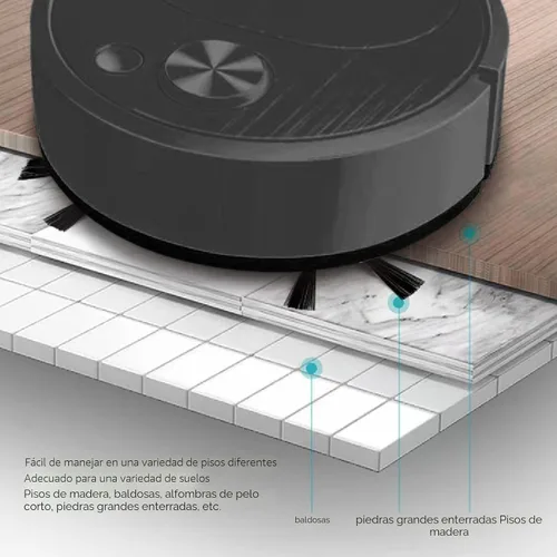 Vista 5 de Fdit Robot Aspirador, Mini Automático con Evitación USB de Carga Robot Inteligente para Barrido para Pisos de Madera para Alfombras (Negro)