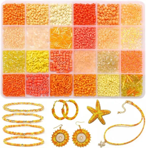 Vista 7 de Conjunto de joyería de pulsera a granel de perlas de tubo de corneta de Arco iris