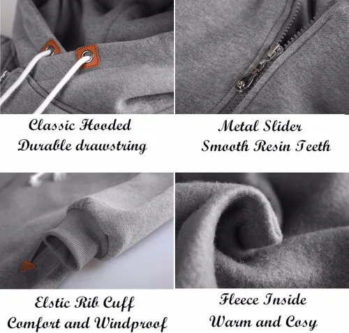 Vista 4 de Newbestyle Sudaderas con capucha para mujer, con cremallera oblicua, forro polar