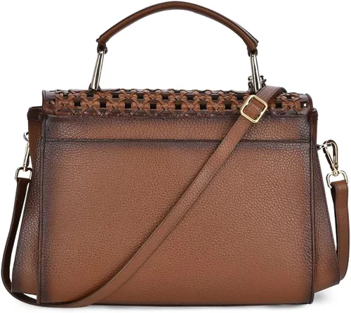 Vista 4 de Cuadra Bolso de mano para mujer en piel bovina marrón BOD32RS