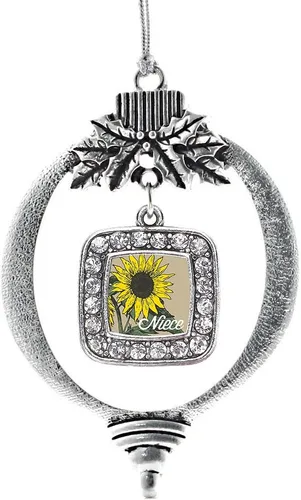 Vista 113 de Inspired Silver - Bon Voyage Cruise Ship Charm Ornamento – Adornos navideños cuadrados de plata con joyas de circonita cúbica