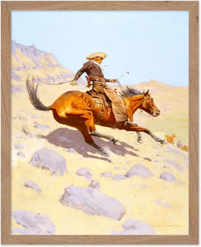 Vista 28 de Poster Master Póster vintage de The Lookout, estampado retro de vaquero, arte occidental, arte del salvaje oeste, arte de equitación, regalo