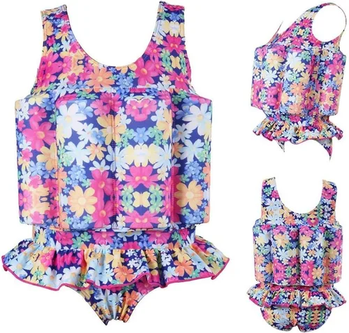 Vista 2 de IBTOM CASTLE Traje de baño de una sola pieza para bebé, niño, niña, traje de verano, vacaciones, playa, deporte, traje de baño, chaleco de natación