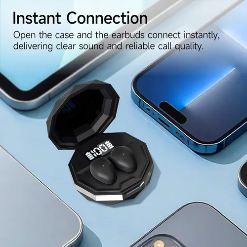 Vista 8 de Auriculares para dormir de lado, Bluetooth inalámbrico invisible Negro