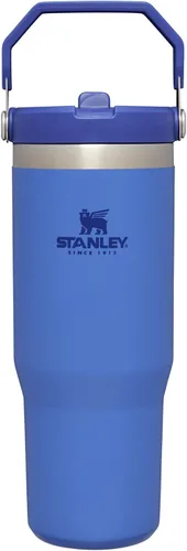 Vista 110 de STANLEY IceFlow 2.0 - Vaso con pajilla abatible con asa, 30 onzas, tapa giratoria y popote abatible, botella de agua a prueba de fugas, acero Tiza