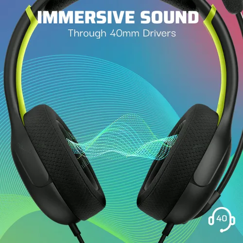 Vista 2 de PDP Gaming AIRLITE Xbox Headset with Microphone, Series XSXbox OneWindows PC, Lightweight Wired Power Stereo Headphones, Noise-Cancelling Mic