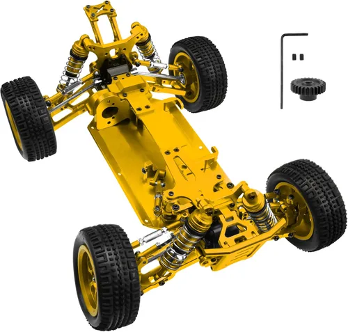Vista 10 de Share Goo Marco de chasis de cuerpo RC de metal 1/14 4WD Kit de marco compatible con WLtoys 1/14 144010 144001 144002 RC Car Upgrade Parts (azul)